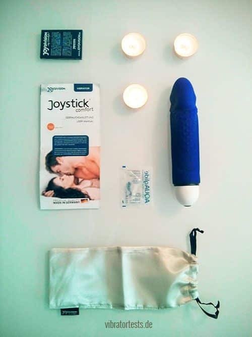 Joydivision Joystick King Rocky Blau Inhalte Verpackung Anleitung Aufbewahrungsbeutel Gleitgel
